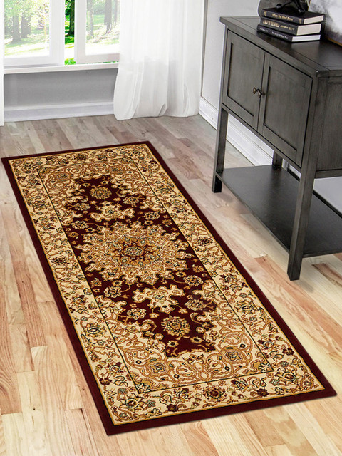 

OBSESSIONS Red & Gold Traditional Floor Runner