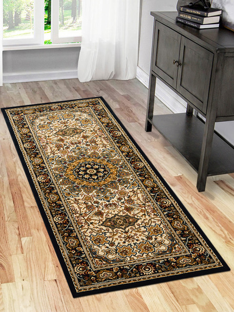 

OBSESSIONS Blue & Beige Traditional Floor Runner
