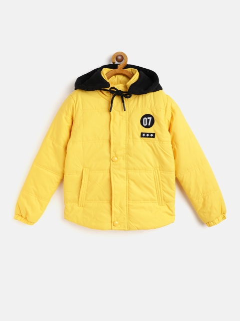 Miss & Chief Boys Yellow Hooded Padded Jacket