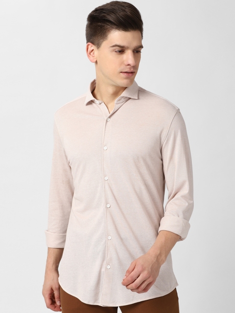 

Peter England Men Beige Solid Casual Shirt