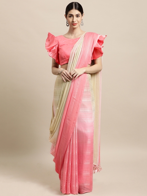 

Tikhi Imli Pink & Grey Jari Saree