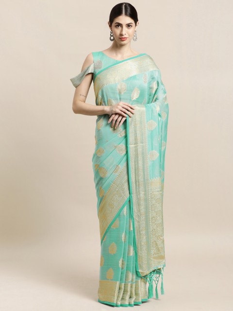 

Tikhi Imli Blue Woven Design Saree