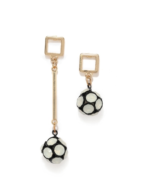 

Blisscovered Black & Gold-Toned Contemporary Drop Earrings