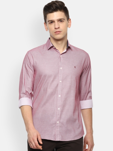 

V Dot Men Pink Slim Fit Opaque Casual Shirt