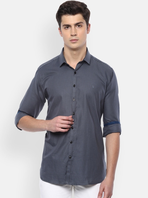 

V Dot Men Grey Slim Fit Opaque Printed Casual Shirt