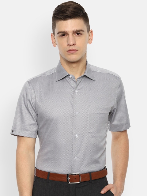 

Louis Philippe Permapress Men Grey Opaque Formal Shirt