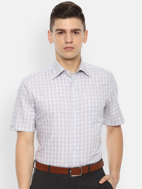 

Louis Philippe Men Grey Opaque Checked Formal Shirt