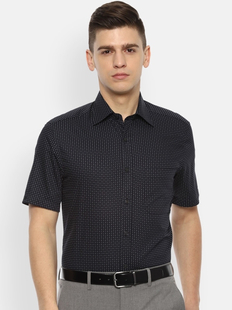 

Louis Philippe Men Black Opaque Ditsy Printed Formal Shirt