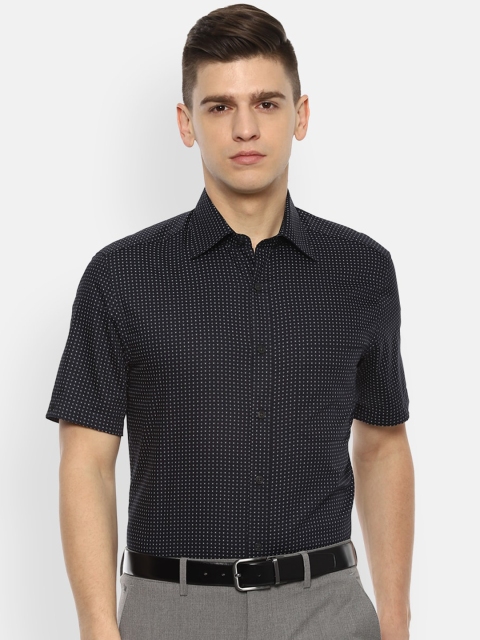 

Louis Philippe Men Black Opaque Ditsy Printed Formal Shirt