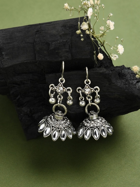 

Accessorize Silver-Toned Oxidised Contemporary Jhumkas
