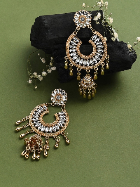 

Accessorize Gold-Toned & White Contemporary Chandbalis