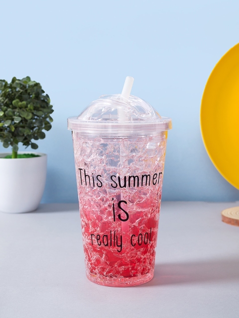 

Golden Peacock Red Freezing Gel Sipper Bottle With Straw