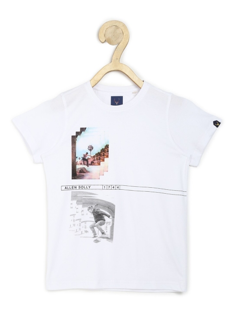

Allen Solly Junior Boys White Printed Extended Sleeves T-shirt