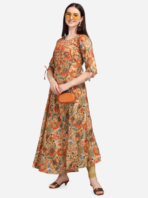 

Tikhi Imli Women Yellow Floral Printed Anarkali Kurta