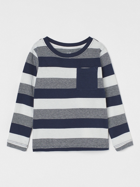 

H&M Boys White & Blue Pocket Detail Jersey Top