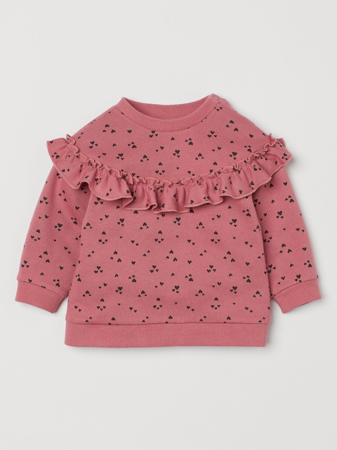 

H&M Girls Pink Printed Sweatshirt