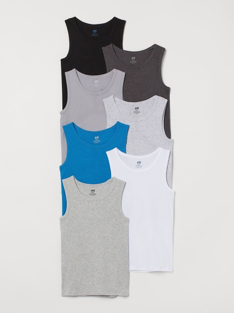

H&M Boys 7 Pack Vest Tops, White