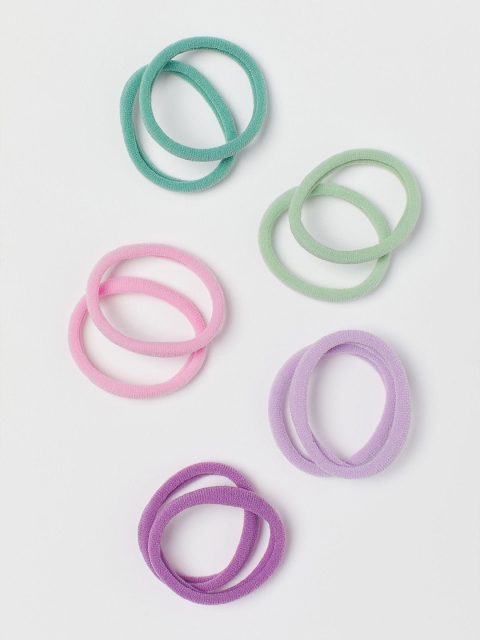 

H&M Girls 10 Pack Hair Elastics, Green