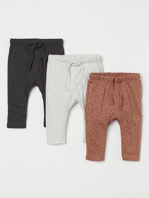 

H&M Girls 3 Pack Jersey Trousers, Grey