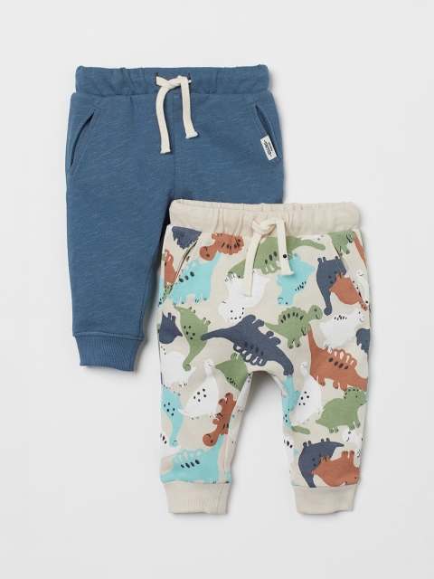 

H&M Boys 2 Pack Cotton Joggers, Blue