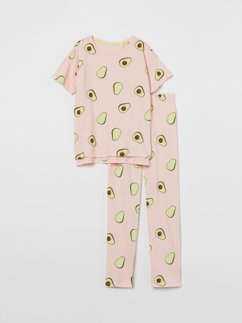 

H&M Girls Peach Cotton Jersey Pyjamas