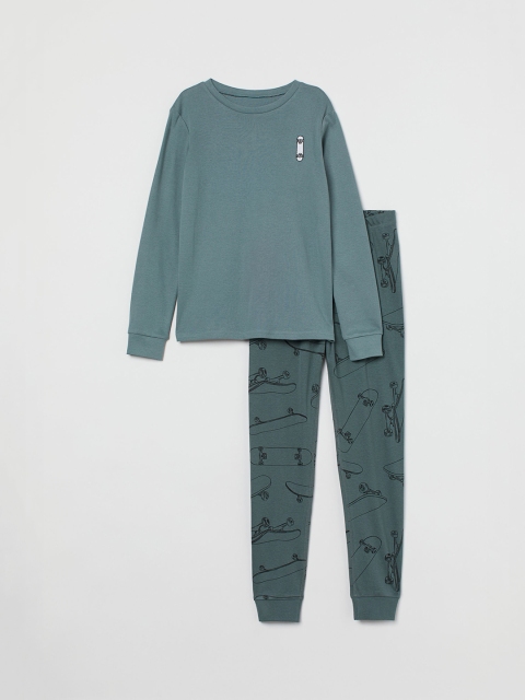

H&M Boys Blue Solid Jersey Nightsuit