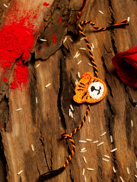 

Bodh Design Kids Tiger Handmade Thread Rakhi, Yellow