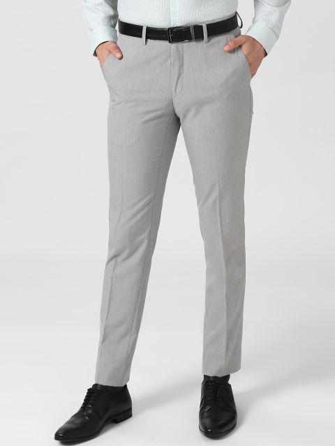 

Peter England Men Grey Slim Fit Formal Trousers