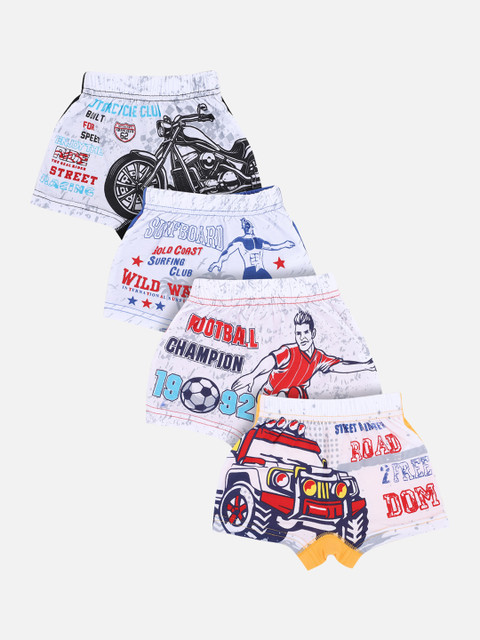 

Bodycare Kids Boys Pack Of 4 Assorted Printed Trunk