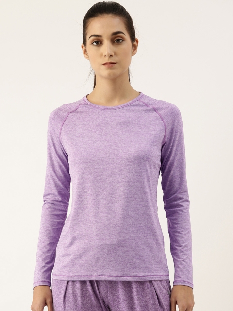 

Enamor Women Purple Printed Antimicrobial Slim Fit T-shirt