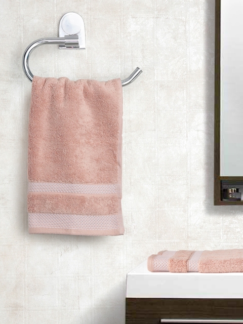 

SPACES Peach-Coloured Soild Hygro Cotton 600 GSM Set of 2 Hand Towels