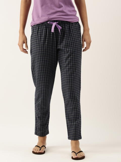 

Enamor Womens Navy Blue Essential Ankle Length Cotton Flannel Pants