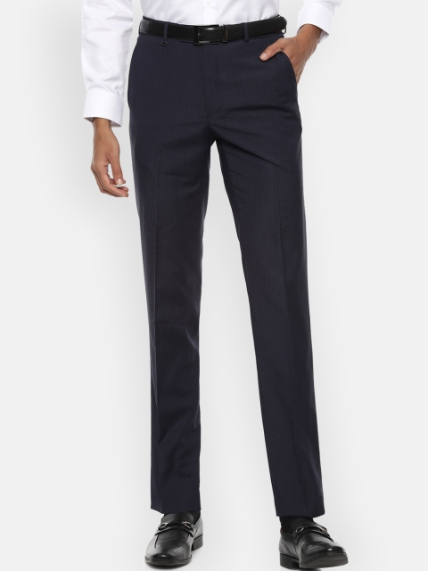 

Van Heusen Men Navy Blue Slim Fit Formal Trousers