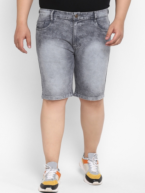 

Urbano Plus Men Grey Washed Denim Shorts