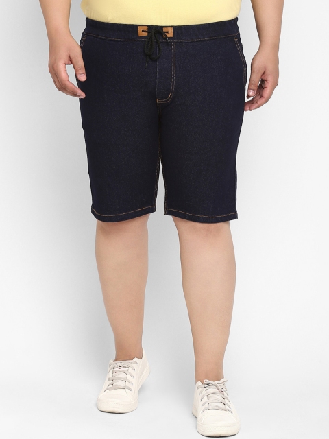 

Urbano Plus Men Navy Blue Denim Shorts
