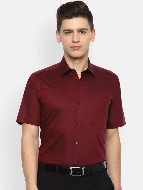 

Van Heusen Men Maroon Opaque Cotton Formal Shirt