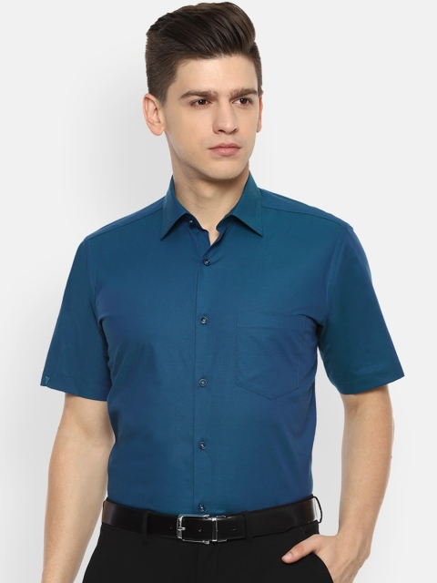 

Van Heusen Men Blue Opaque Cotton Formal Shirt