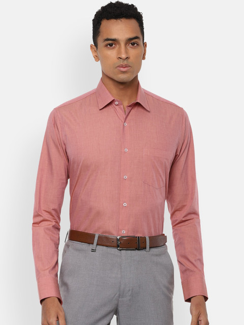 

Van Heusen Men Pink Slim Fit Opaque Cotton Formal Shirt