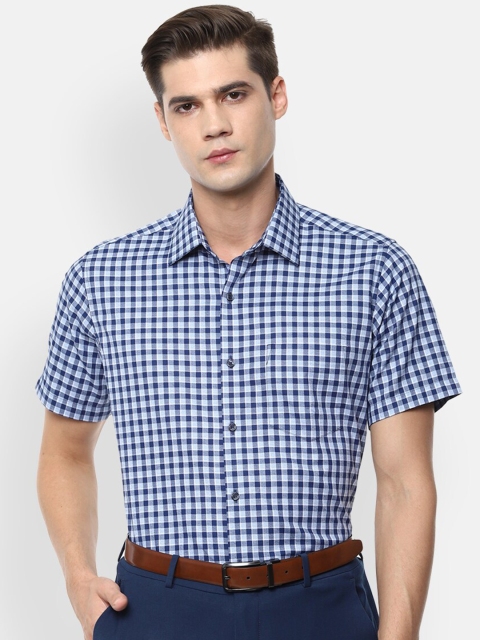 

Van Heusen Men Blue Checked Formal Shirt