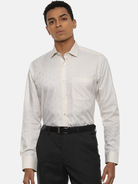 

Van Heusen Men Cream-Coloured Printed Formal Shirt