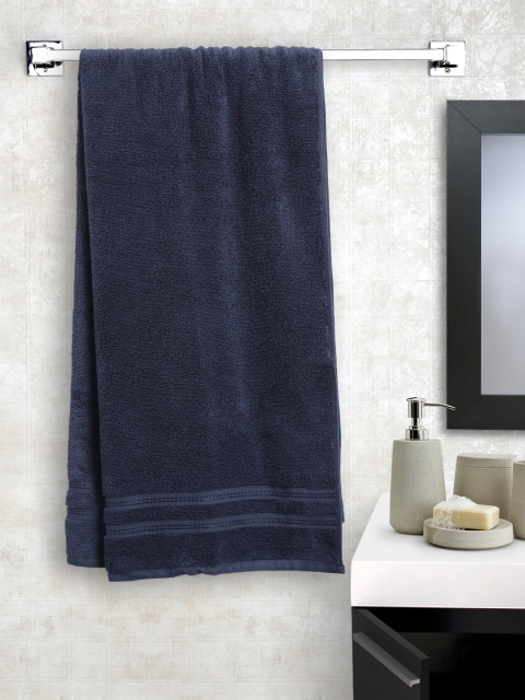 

WELHOME Fabulox Navy 100% Cotton Bath Towel, Navy blue