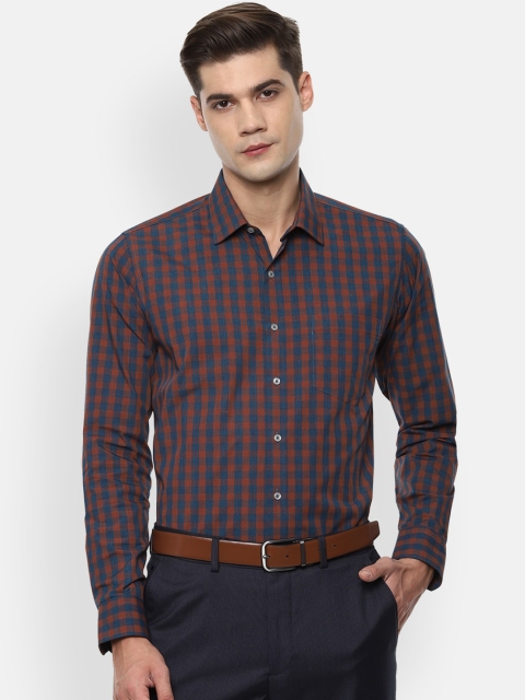 

Van Heusen Men Brown Slim Fit Checked Formal Shirt