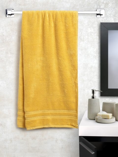 

WELHOME Fabulox Mustard Yellow 100% Cotton Bath Towel