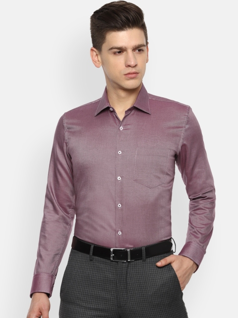 

Van Heusen Men Pink Slim Fit Self Design Formal Shirt