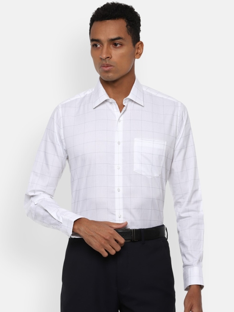 

Van Heusen Men White Slim Fit Checked Formal Shirt