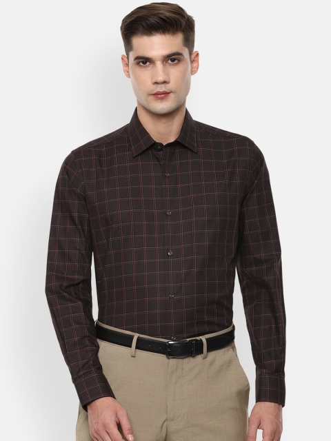 

Van Heusen Men Brown Checked Formal Shirt