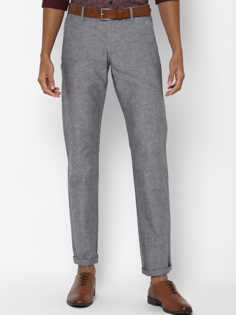 

Allen Solly Men Grey Textured Slim Fit Trousers