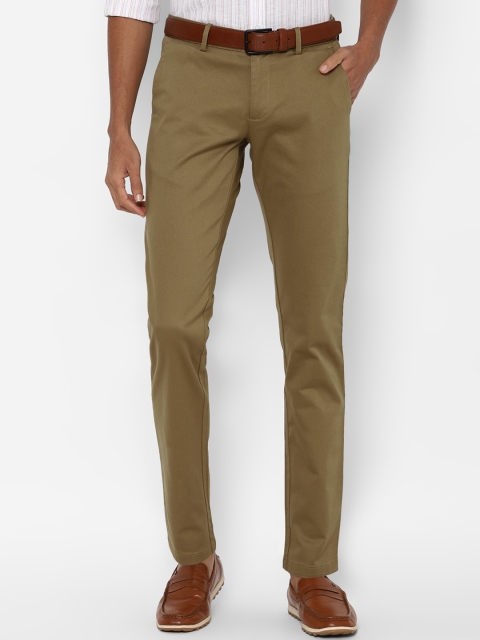 

Allen Solly Men Khaki Textured Slim Fit Trousers