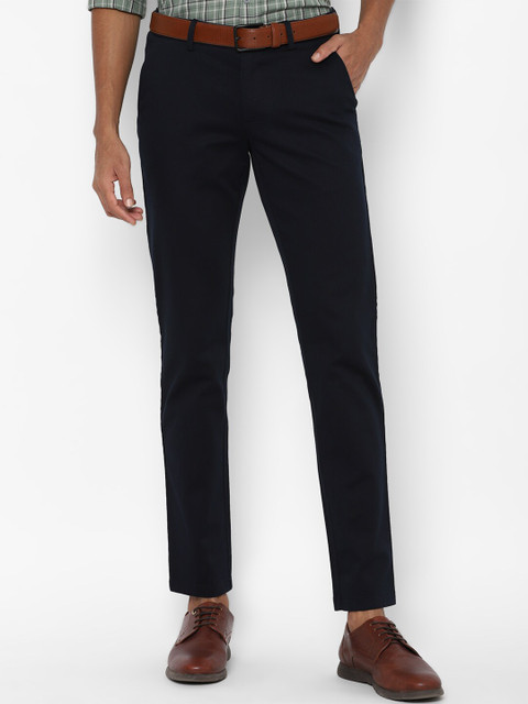 

Allen Solly Men Navy Blue Slim Fit Solid Regular Trousers