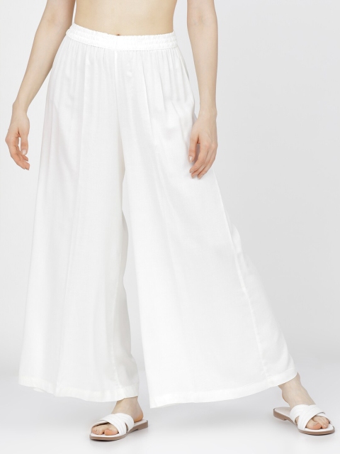

Vishudh Women Off White Ethnic Straight Palazzos